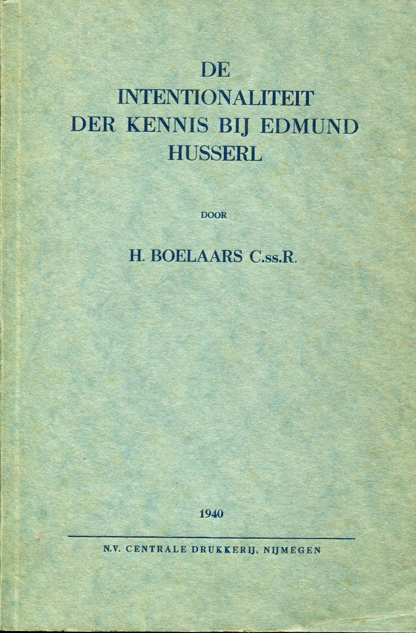 De intentionaliteit der kennis bij Edmund Husserl