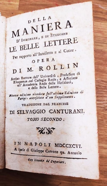 Della maniera d'insegnare, e di studiare le belle lettere per …