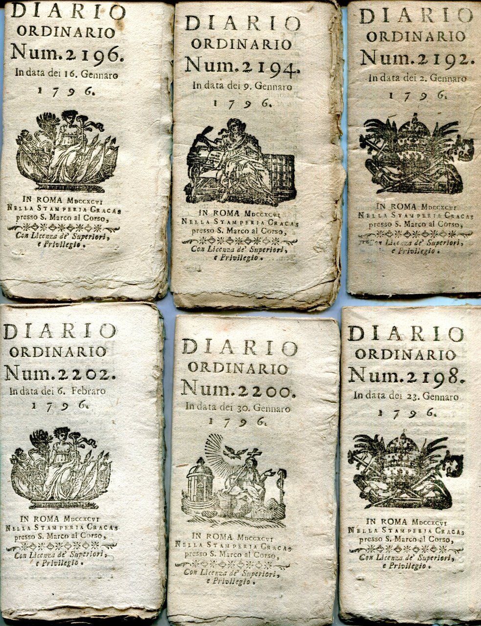 Diario ordinario dal num. 2192 del 3 gennaio 1796 al … | Immagine principale