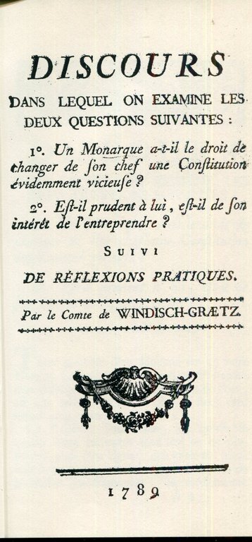 Discours dans lequel on examine les deux questions suivantes: 1º. …