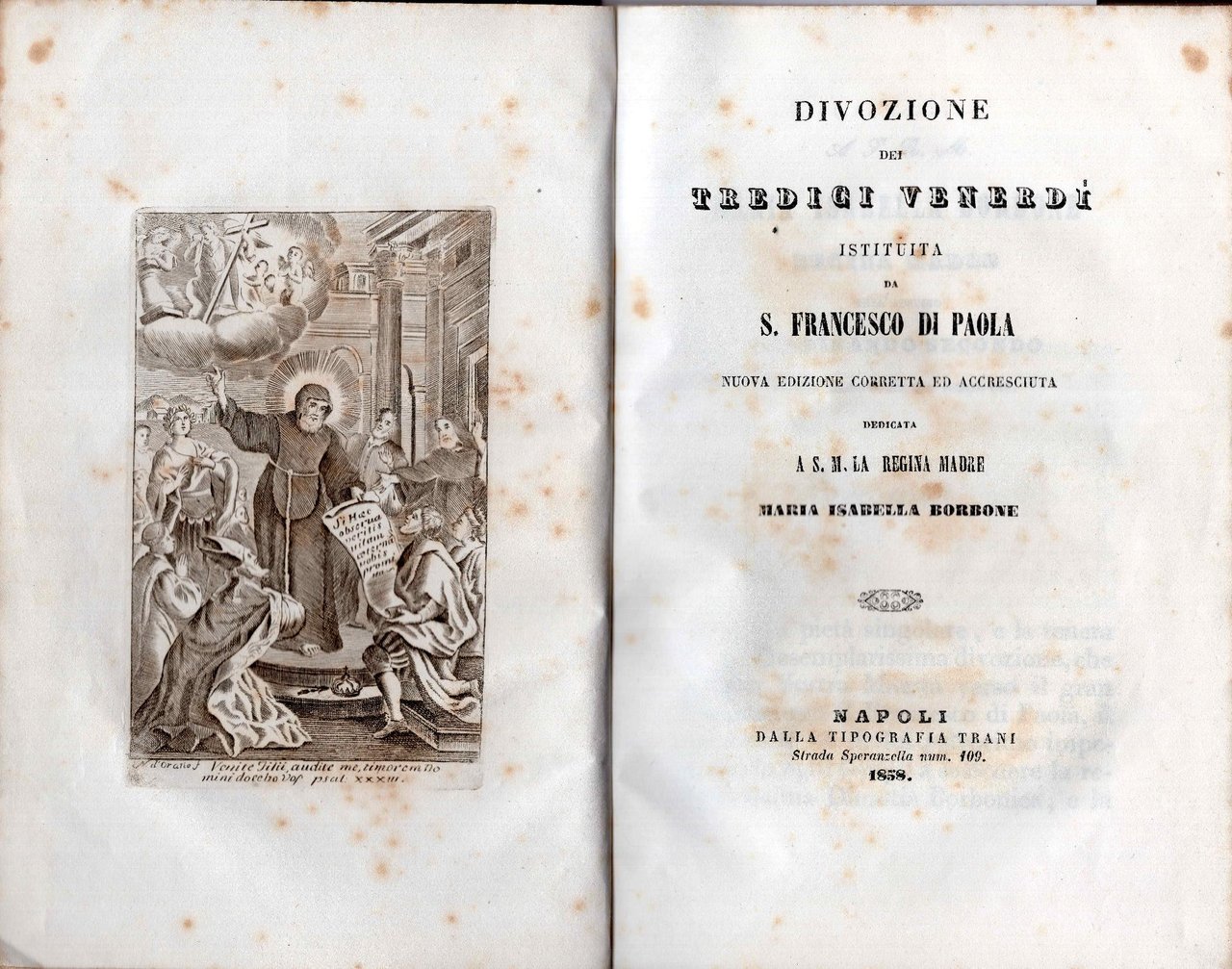 Divozione dei tredici venerdì istituita da S. Francesco di Paola. …