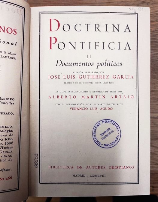 Doctrina pontificia 2: Documentos politicos. Estudio introductorio y sumario de …