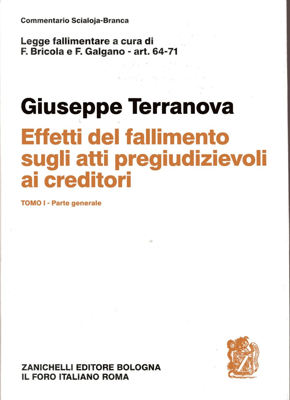 Effetti del fallimento sugli atti pregiudizievoli ai creditori. Art. 64-71. … | Immagine principale