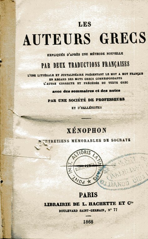 Entretiens memorables de Socrate. Les auteurs grecs expliqués d'après une … | Immagine Gallery 2