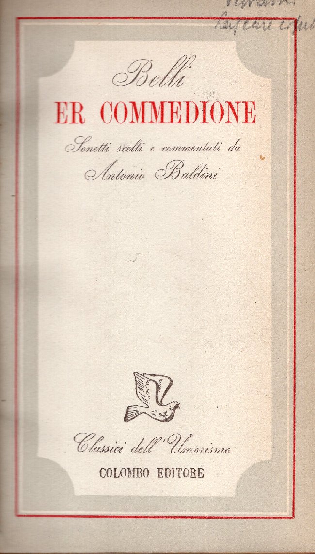 Er commedione. Sonetti scelti e commentati da Antonio Baldini | Immagine principale
