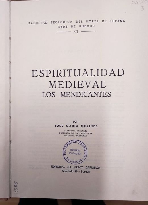 Espiritualidad medieval : los mendicantes