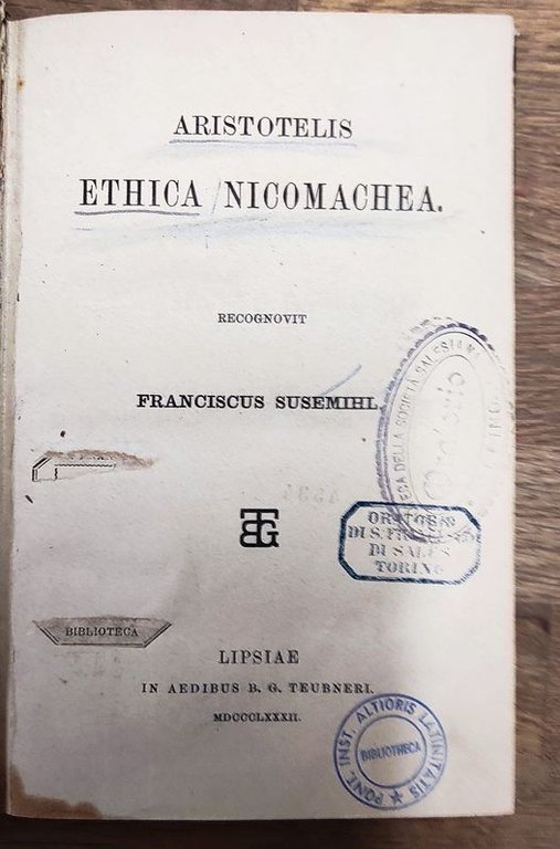 Ethica nicomachea, recognovit Franciscus Susemihil | Immagine Gallery 2