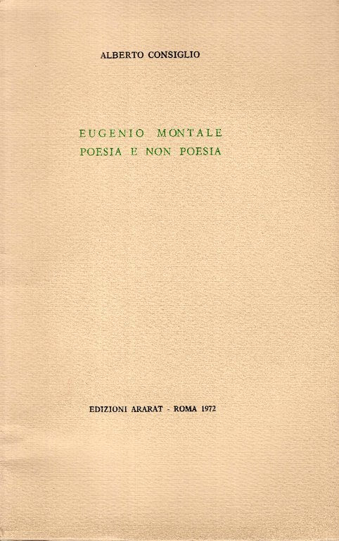 Eugenio Montale poesia e non poesia