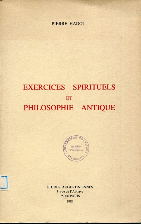 Exercices spirituels et philosophie antique