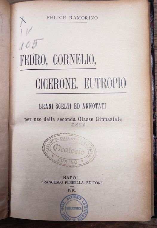 Fedro, Cornelio, Cicerone, Eutropio : brani scelti ed annotati per …