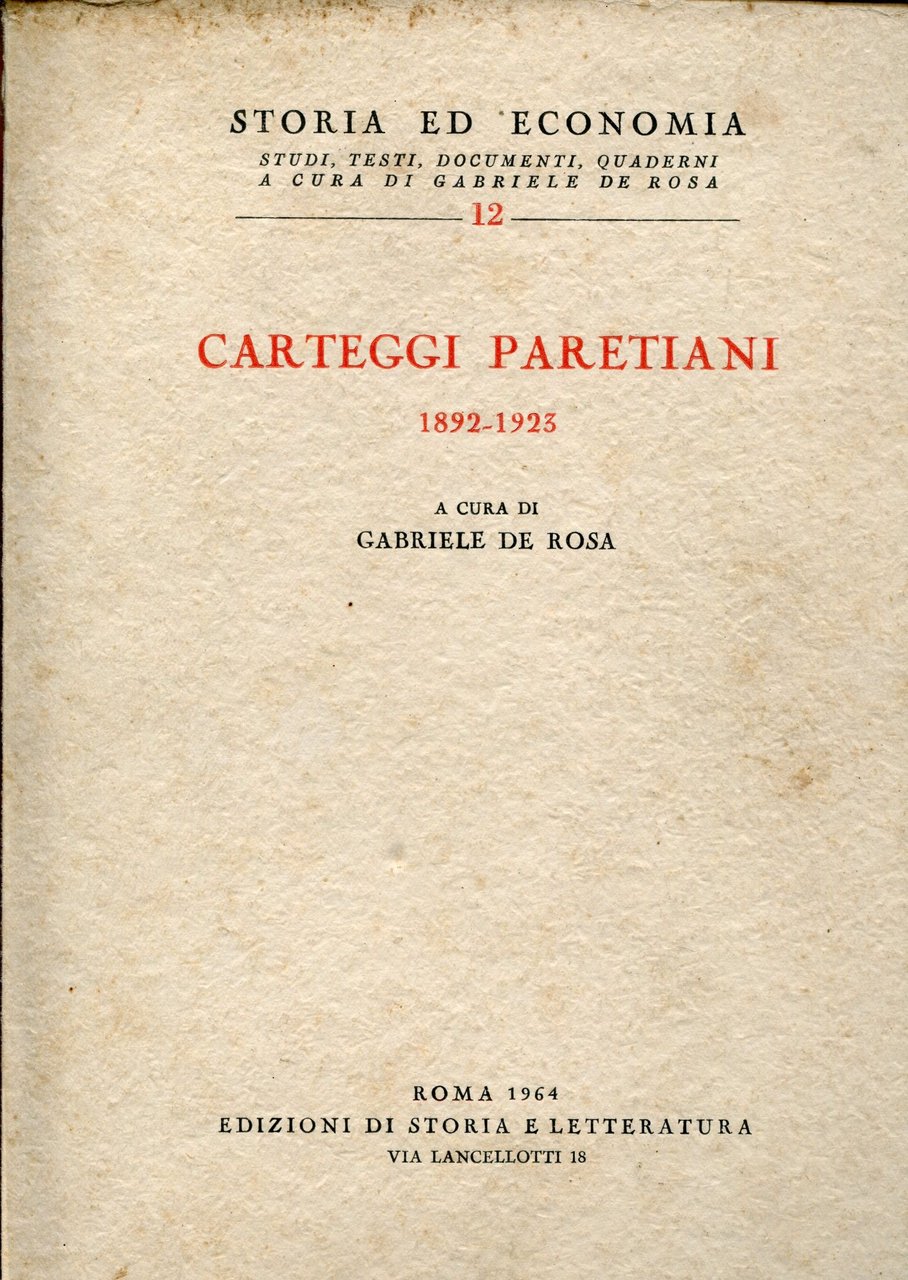 Gabriele De Rosa a cura di