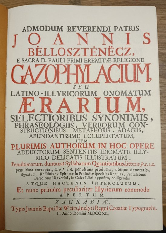 Gazophylacium, seu latino-illyricorum onomatum ærarium selectioribus synonimis, phraseologiis, verborum constructionibus … | Immagine Gallery 2