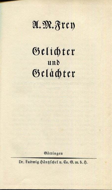 Gelichter und Gelächter