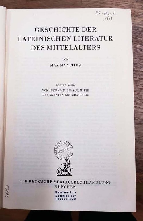 Geschichte der lateinischen Literatur des Mittelalters 1: Von Justinian bis …