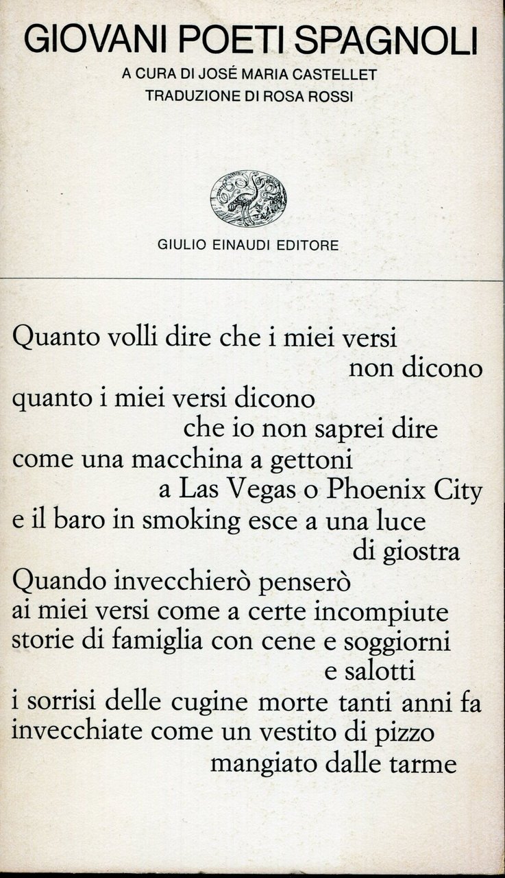 Giovani poeti spagnoli. Testi originali a fronte. | Immagine principale