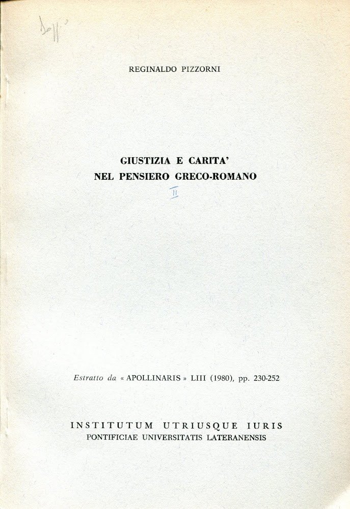 Giustizia e carità nel pensiero greco-romano. Estratto | Immagine principale