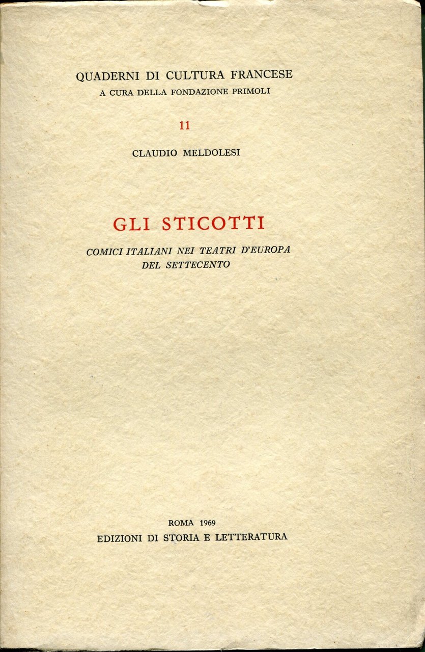 Gli Sticotti : comici italiani nei teatri d'Europa del Settecento