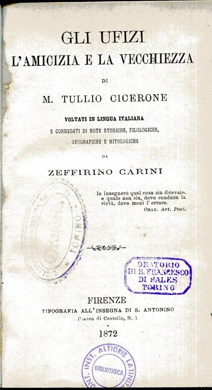 Gli ufizi, l'amicizia, e la vecchiezza voltati in lingua italiana … | Immagine Gallery 2