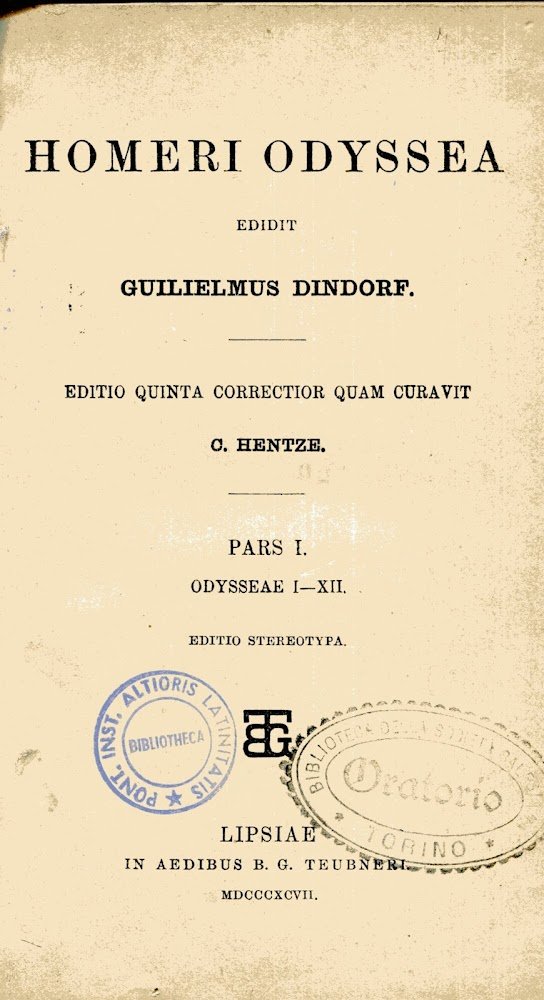 Homeri Odyssea. Pars I. Odysseae I-XII. Pars II. Odysseae XIII-XXIV. …