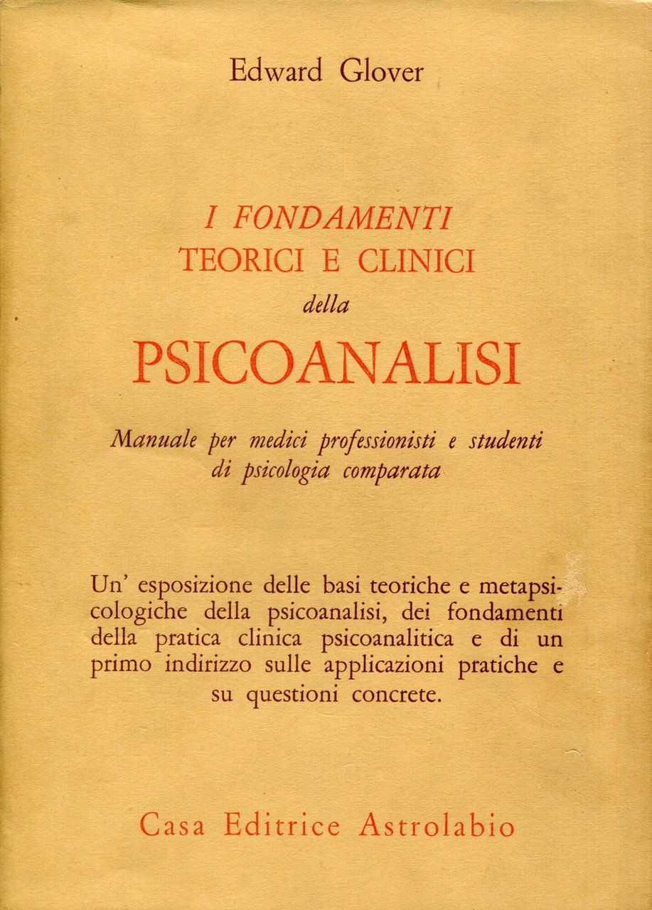 I fondamenti teorici e clinici della psicoanalisi : manuale per … | Immagine principale