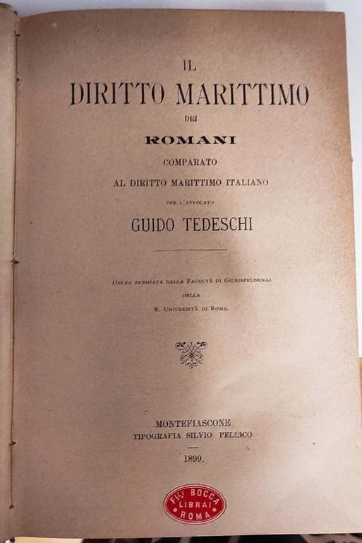 Il diritto marittimo dei Romani comparato al diritto marittimo italiano