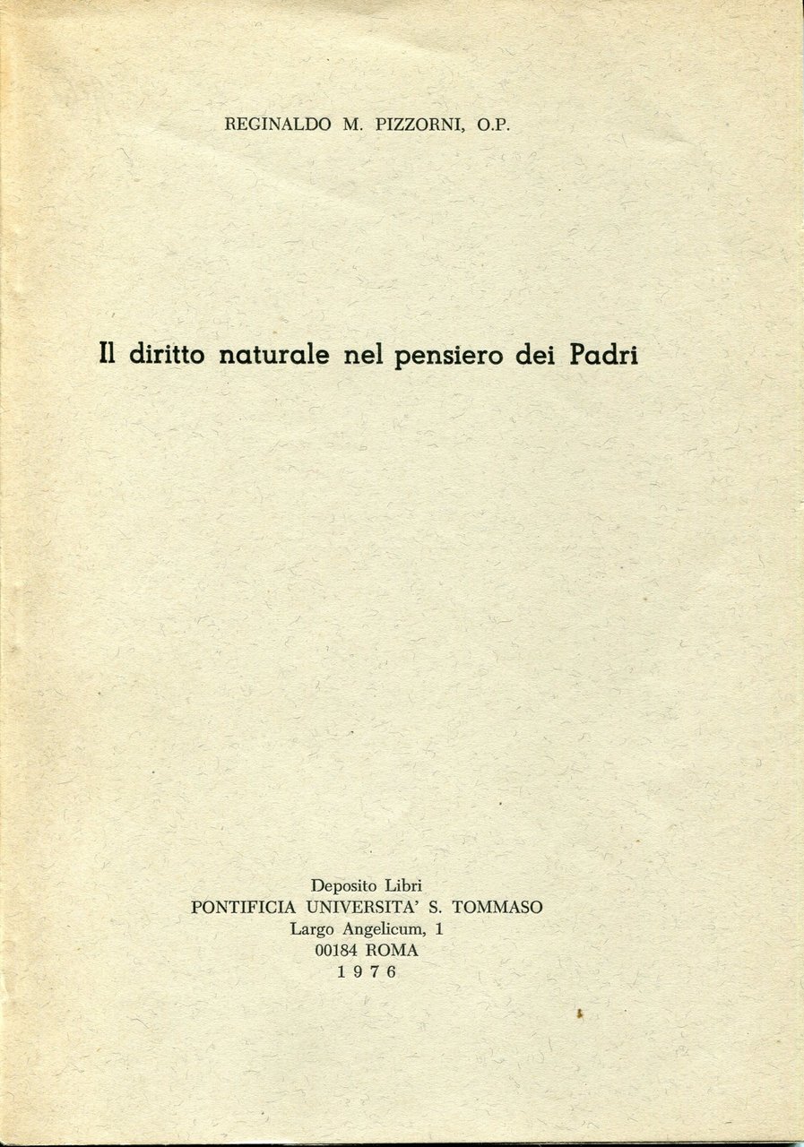 Il diritto naturale nel pensiero dei Padri