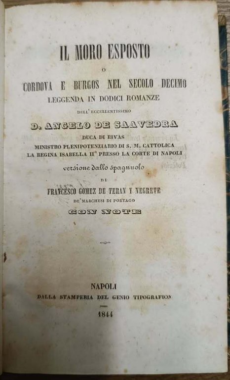 Il moro esposto, o Cordova e Burgos nel secolo decimo … | Immagine Gallery 2