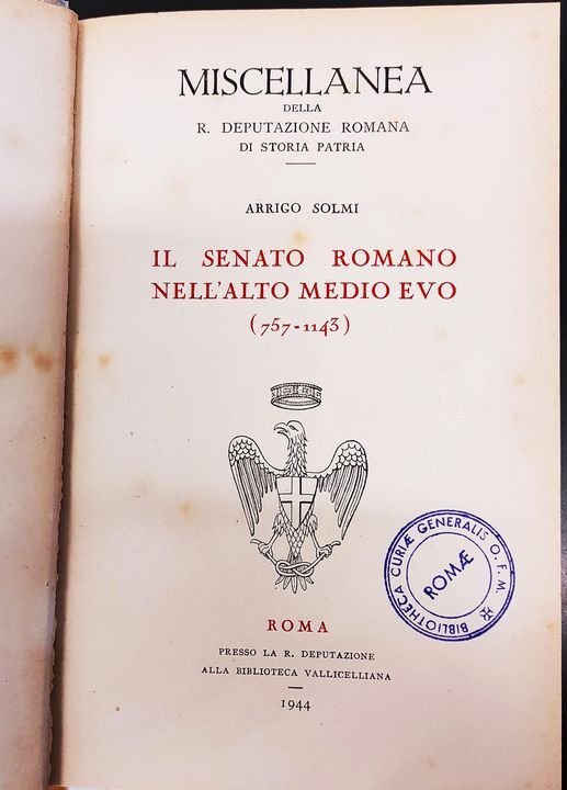 Il senato romano nell'alto Medio Evo (757-1143)