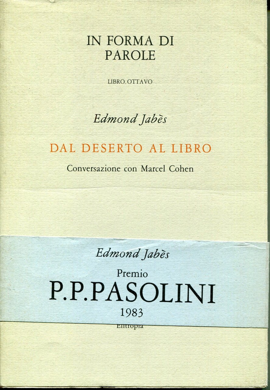 In forma di parole 8: Dal deserto al libro : … | Immagine principale