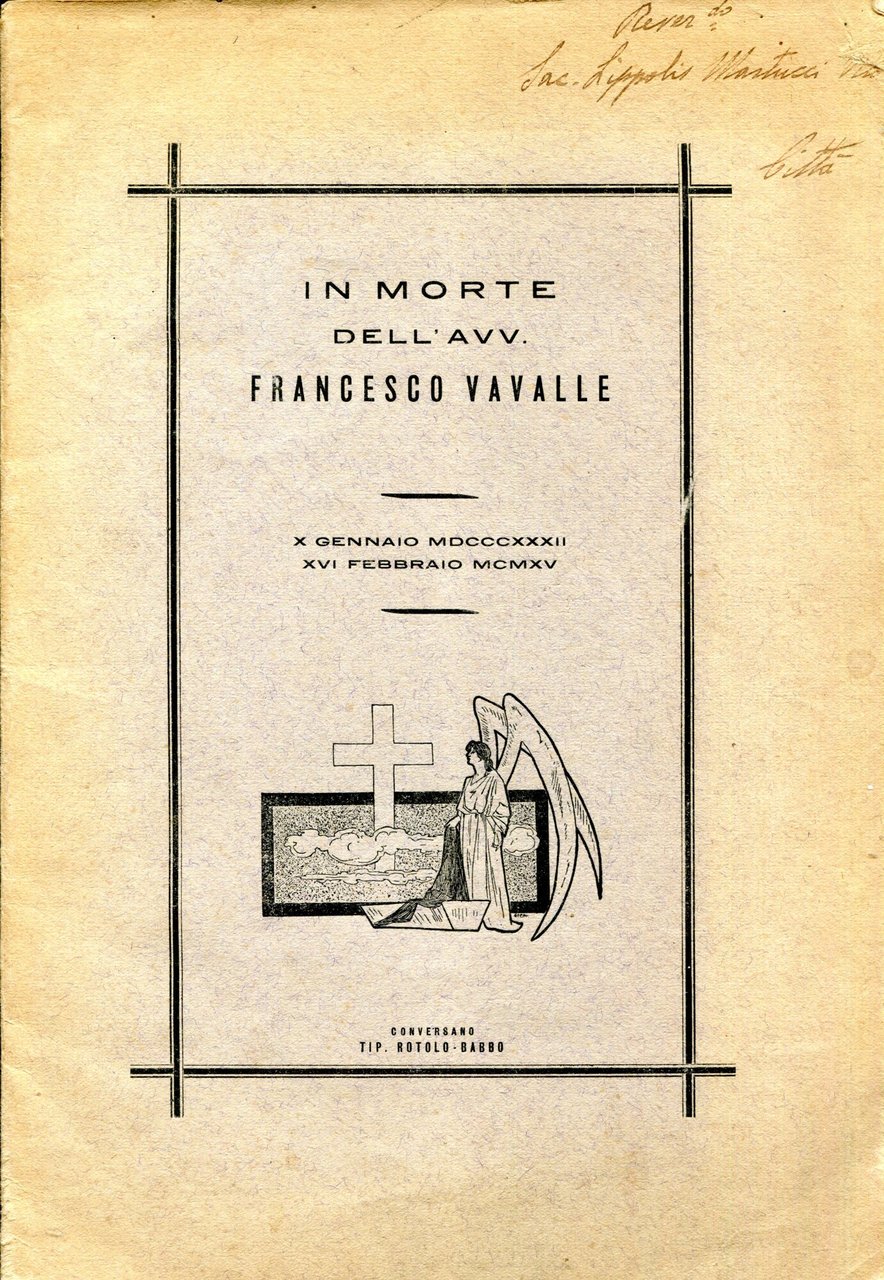 In morte dell'Avv. Francesco Vavalle | Immagine principale