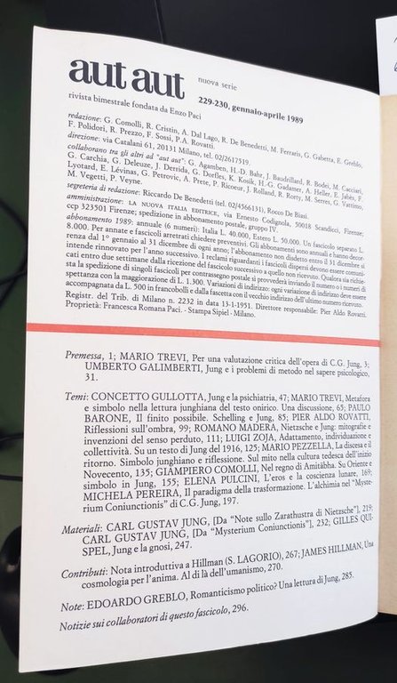 Jung, la tensione del simbolo. Aut aut. Rivista bimestrale fondata … | Immagine Gallery 2
