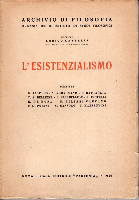 L'esistenzialismo, scritti di K. Jaspers et.a.