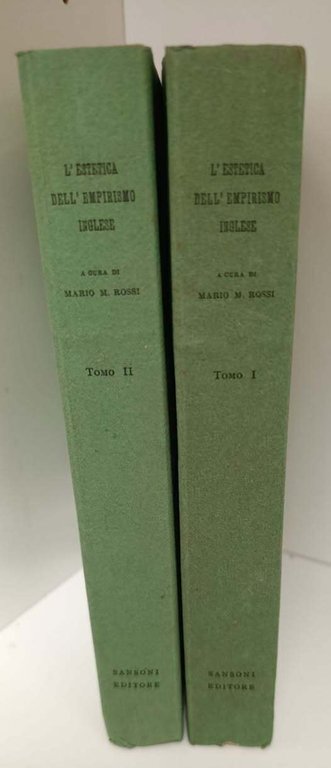 L'estetica dell'empirismo inglese, 2 volumi