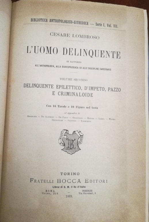 L' uomo delinquente in rapporto all'antropologia, giurisprudenza e alle discipline … | Immagine Gallery 2