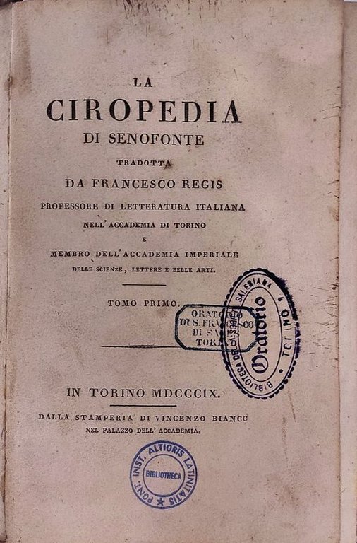 La ciropedia di Senofonte tradotta da Francesco Regis professore di …