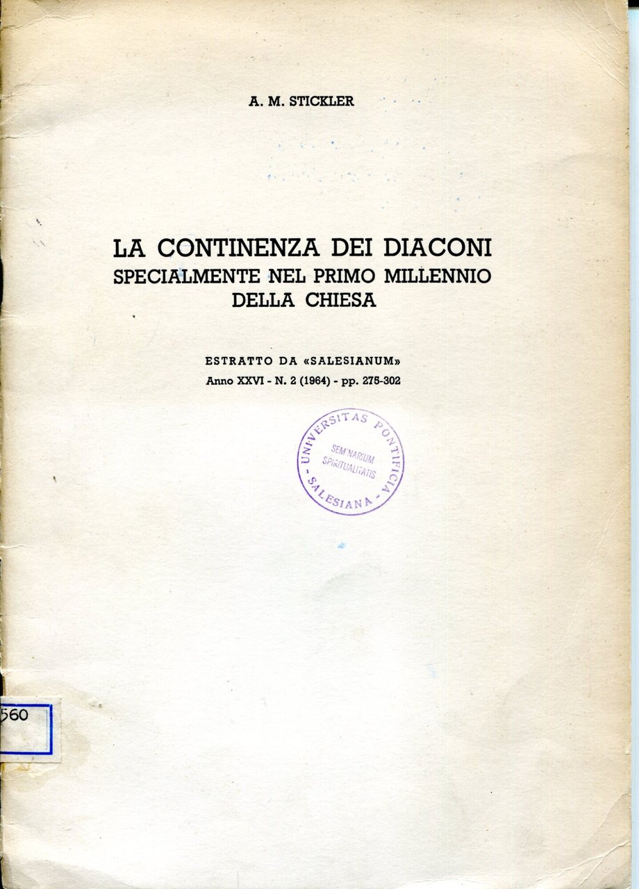 La continenza dei diaconi specialmente nel primo millennio della Chiesa | Immagine principale