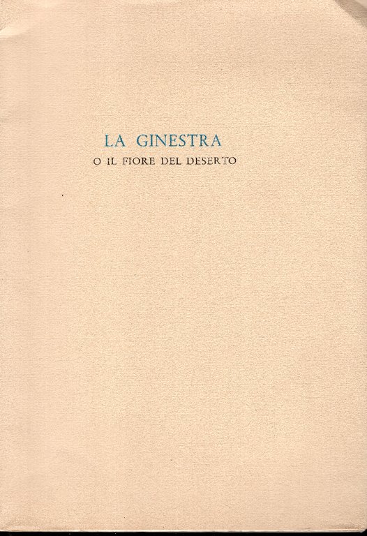 La Ginestra o il fiore del deserto