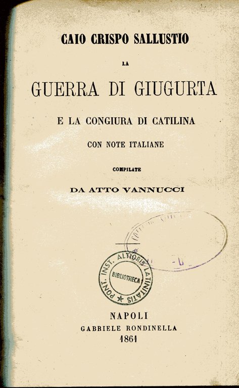 La guerra di Giugurta e la congiura di Catilina. Con …