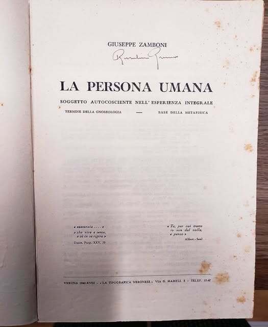 La persona umana : soggetto autocosciente nell'esperienza integrale : termine … | Immagine Gallery 3