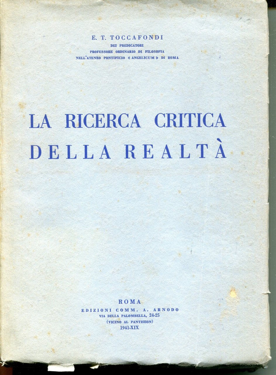 La ricerca critica della realtà