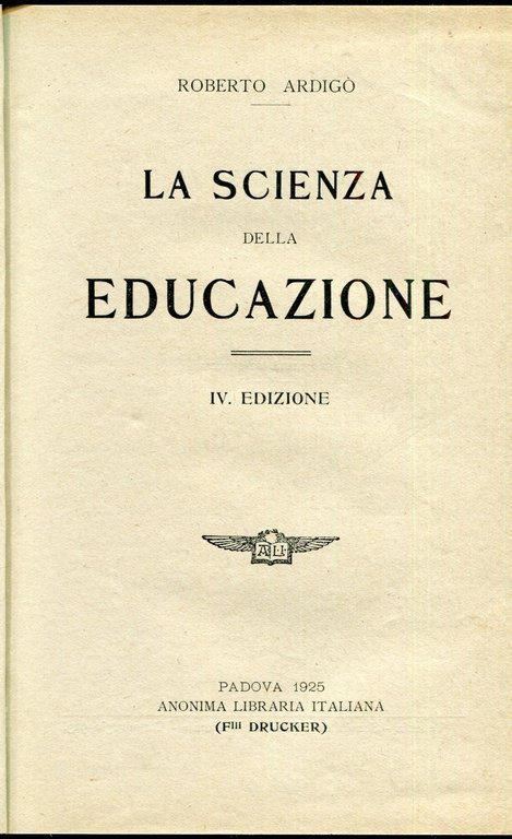 La scienza della educazione, 4 edizione