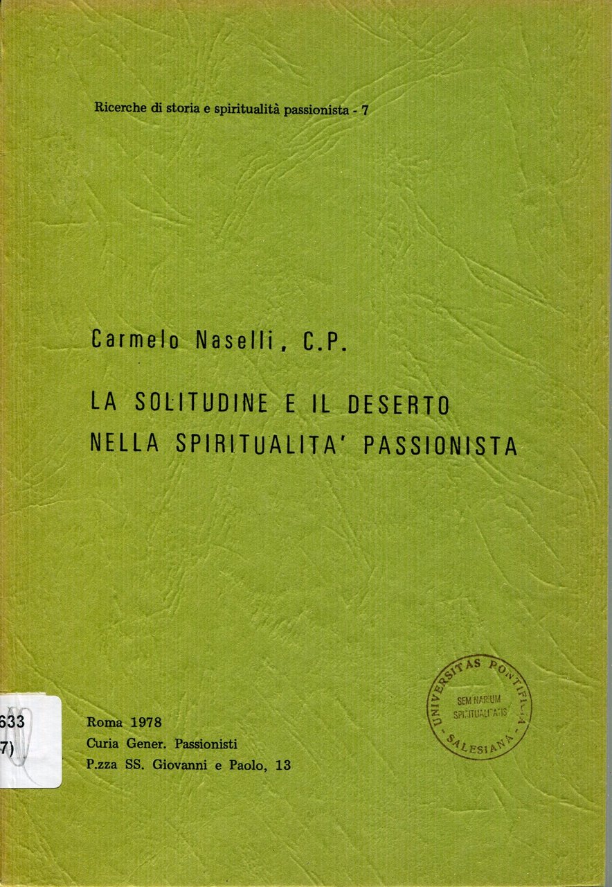 La solitudine e il deserto nella spiritualità passionista