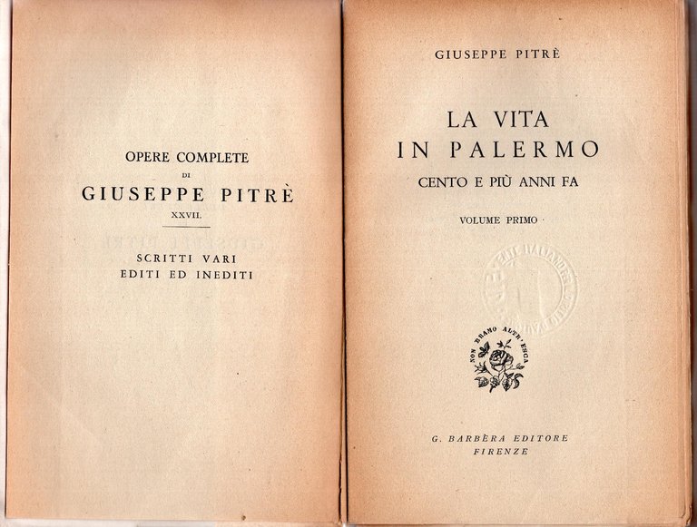 La vita in Palermo cento e più anni fa, volume …