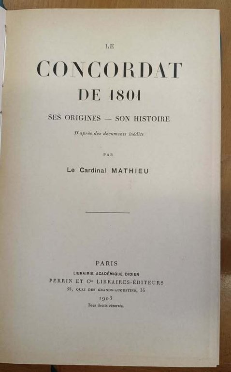 Le Concordat de 1801 : ses origines, son histoire : … | Immagine Gallery 2