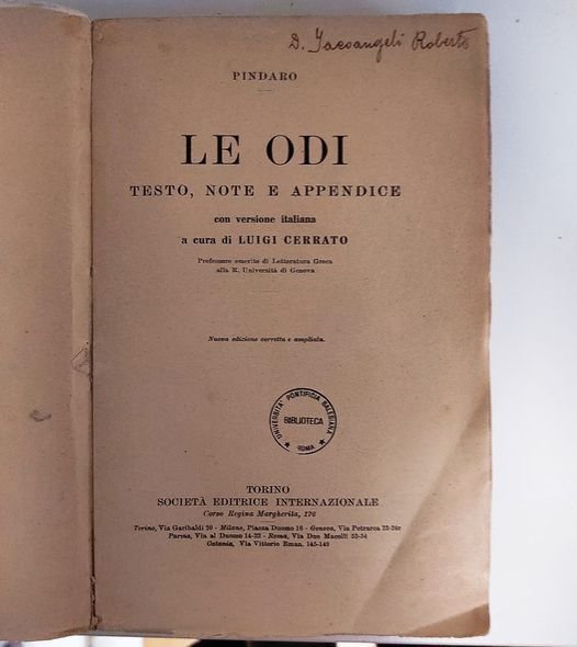 Le odi : testo, note e appendice, con versione italiana …