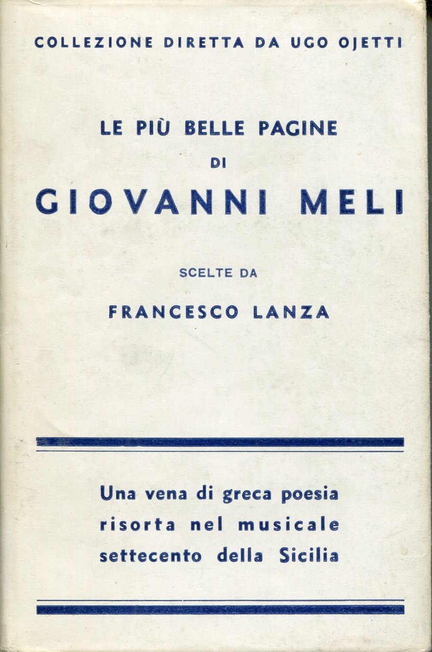 Le più belle pagine di Giovanni Meli, scelte da Francesco …