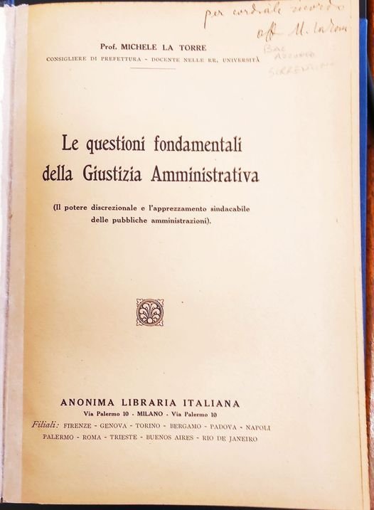 Le questioni fondamentali della giustizia amministrativa, il potere discrezionale e …