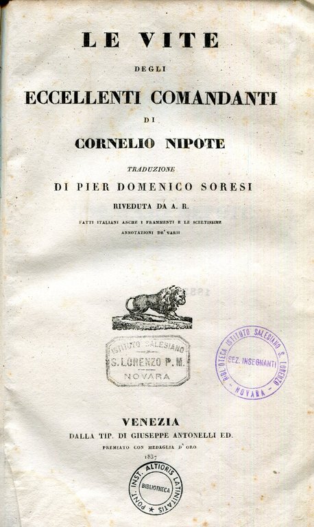 Le vite degli eccellenti comandanti, traduzione di Pier Domenico Soresi … | Immagine Gallery 3