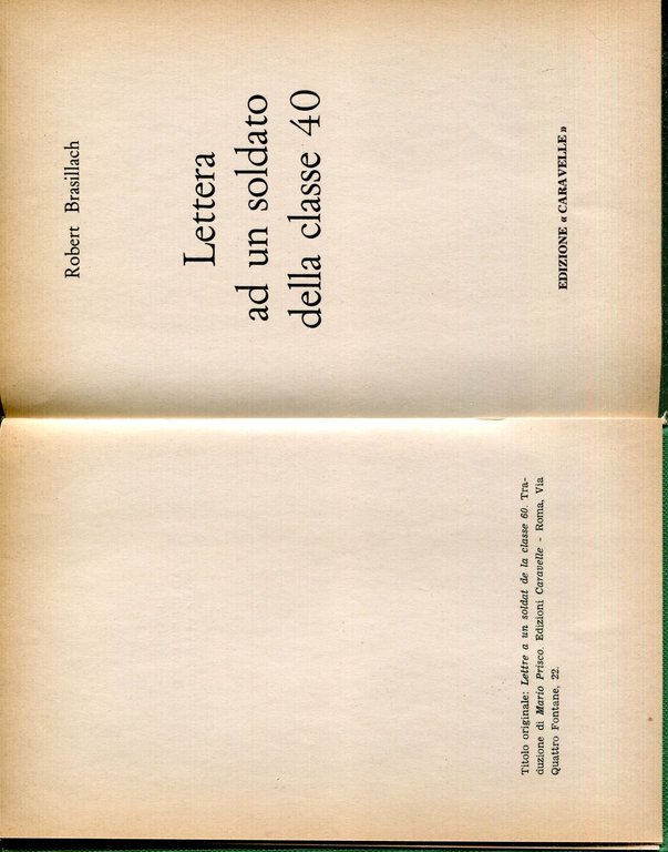 Lettera ad un soldato della classe 40, pubblicato insiema a: … | Immagine Gallery 3