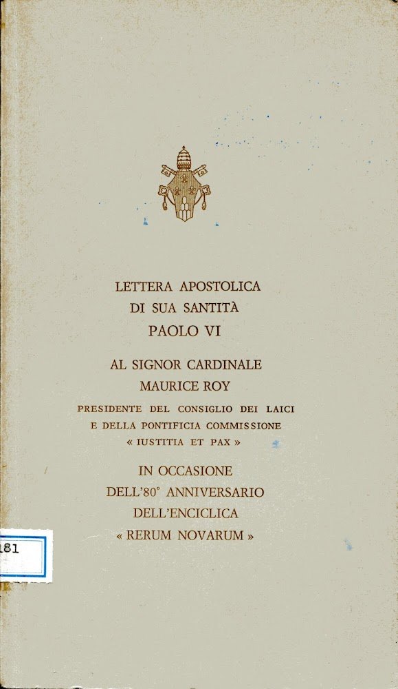 Lettera apostolica di sua santità Paolo VI al signor cardinale …